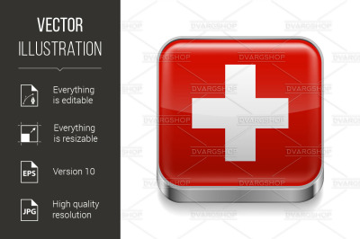 Metal icon of Switzerland