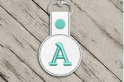 Letter A ITH Round Key Fob | Applique Embroidery