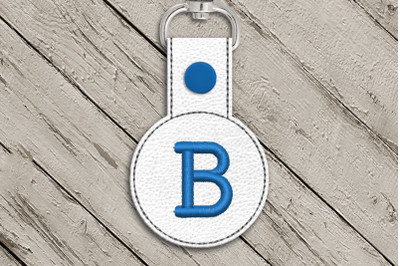 Letter B ITH Round Key Fob | Applique Embroidery