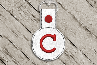 Letter C ITH Round Key Fob | Applique Embroidery