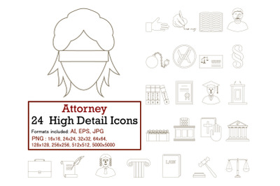 Attorney Icon Set