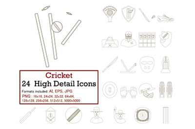 Cricket Icon Set