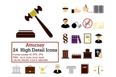 Attorney Icon Set