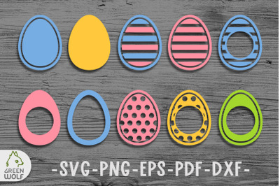 Egg svg bundle Easter egg monogram svg files Easter basket decor svg