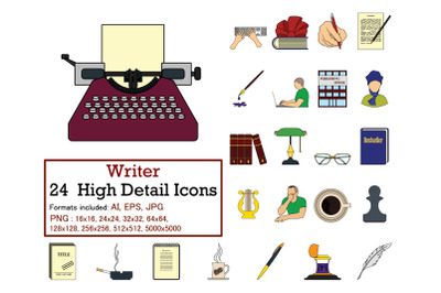 Writer Icon Set