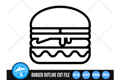 Burger Outline SVG | Cheeseburger Cut File