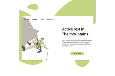 Active rest in mountains landing page