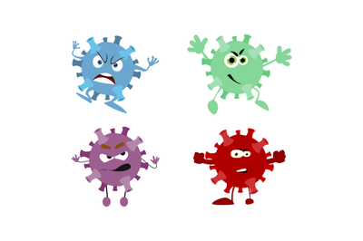 Character virus with hands and legs