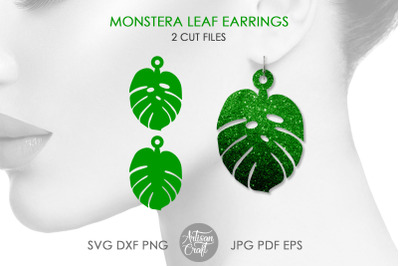 Monstera earring SVG, Monstera leaf earrings