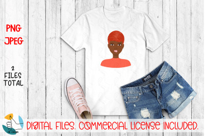 Girl portrait PNG, JPEG files. Woman face clipart. Female portrait.