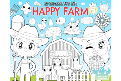 Happy Farm Digital Stamps - Lime and Kiwi Designs