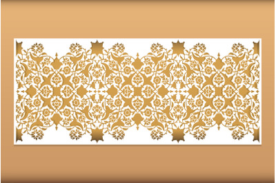 Laser cut floral arabesque ornament pattern vector. Template cutting w