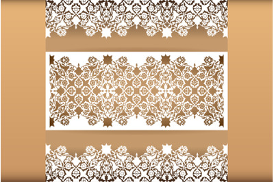 Laser cut floral arabesque ornament pattern vector. Template cutting w