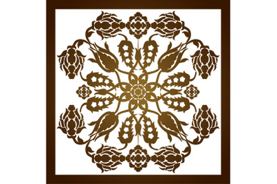 Laser cut floral arabesque ornament pattern vector. Template cutting w