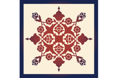 Laser cut floral arabesque ornament pattern vector. Template cutting w