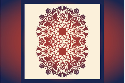 Laser cut floral arabesque ornament pattern vector. Template cutting w