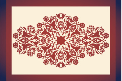 Laser cut floral arabesque ornament pattern vector. Template cutting w