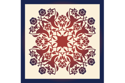 Laser cut floral arabesque ornament pattern vector. Template cutting w