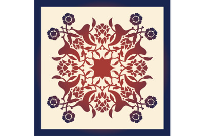 Laser cut floral arabesque ornament pattern vector. Template cutting w