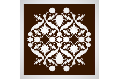 Laser cut floral arabesque ornament pattern vector. Template cutting w