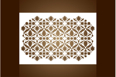 Laser cut floral arabesque ornament pattern vector. Template cutting w