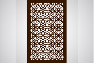 Laser cut floral arabesque ornament pattern vector. Template cutting w