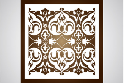 Laser cut floral arabesque ornament pattern vector. Template cutting w