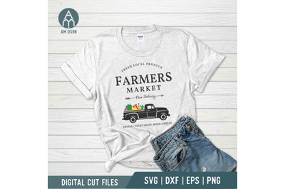 Fresh Farmers Vintage Truck svg, Farm svg cut file