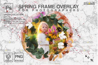 Spring flower digital frames overlay