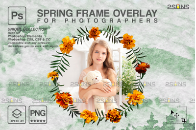 Spring flower digital frames overlay