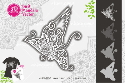 Bird Mandala #4 SVG 3D Layered