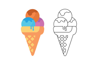 Amusement Parks Ice Cream Fill Outline