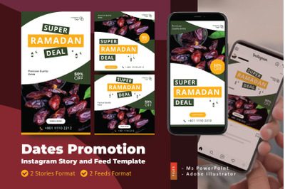 Dates Fruit Promotion Ramadan Instagram Stories and Feeds Template