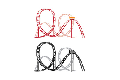 Amusement Parks Roller Coaster Outline