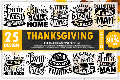 Thanksgiving SVG Bundle&2C; Thankful Svg&2C; Blessed Svg