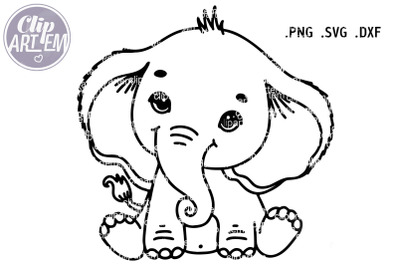 Baby Elephant  images sublimation clip art,  cutting file format