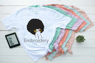 Embroidery Afro Queen Black Woman Black History Month African American