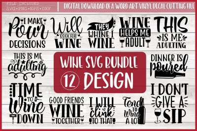 Wine Quote Bundle, Wine Lover Quotes svg, dxf instant download