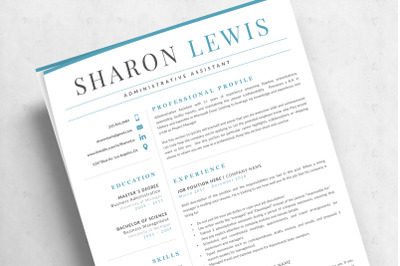 Administrative Assistant Resume, CV and Cover Letter. Instant Download