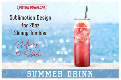Realistic Drink Pattern for 20oz SKINNY TUMBLER.