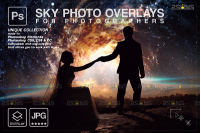 Night sky overlay &amp; Night sky backdrop, Photoshop overlay