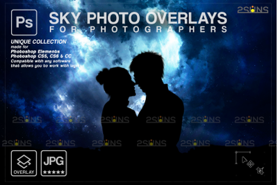 Night sky overlay &amp; Night sky backdrop, Photoshop overlay