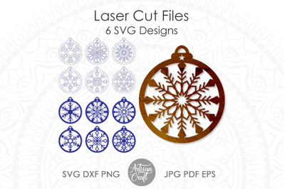 Snowflake ornament, SVG for laser cutting