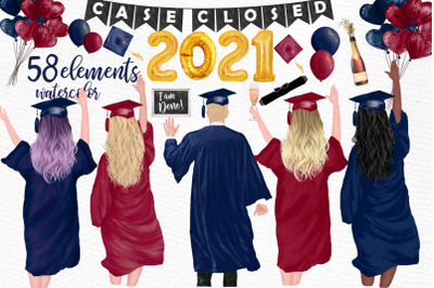 Graduation clipart Students clipart Graduate Congrats