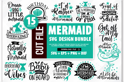 Mermaid quotes SVG bundle, Mermaid png, Mermaid dxf, Mermaid ouline