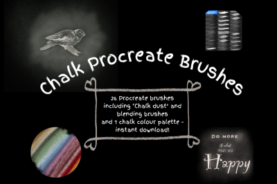 Chalk Brushes for Procreate X 26  Includes, textures, blenders, dust