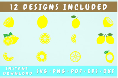 Lemon SVG Bundle - 12 Designs, Cricut Cut Files