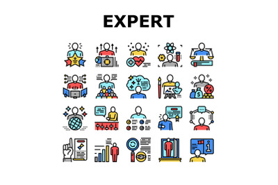 Expert Human Skills Collection Icons Set Vector