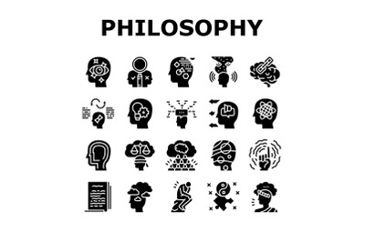 Philosophy Science Collection Icons Set Vector