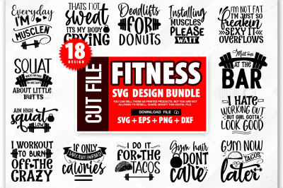 Fitness Bundle svg, Fitness svg, Workout quote Svg, Gym Svg